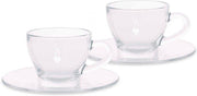 Bialetti Cappuccino kop en schotel Glas - 2 stuks