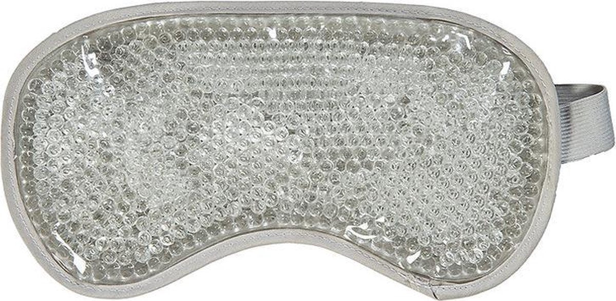1x Gel oogmaskers/reismaskers wit 22 x 12 cm - Slaapmaskers met gel bolletjes - Koud en warm te gebruiken
