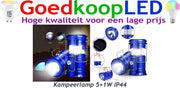 Kampeerlamp 5+1W IP54 opladebaar