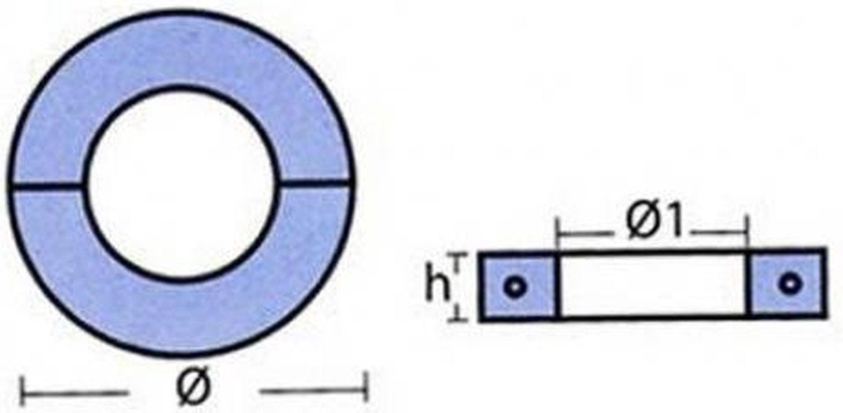 Zink kraag/ring anode 50MM. (TEN00560)