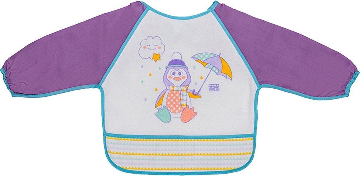 Saro Slabbetje Pinguin Junior Blauw/paars 65 X 33 Cm
