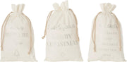 J-Line Zak Kerst Engels Velvet Wit Medium Set van 6 stuks