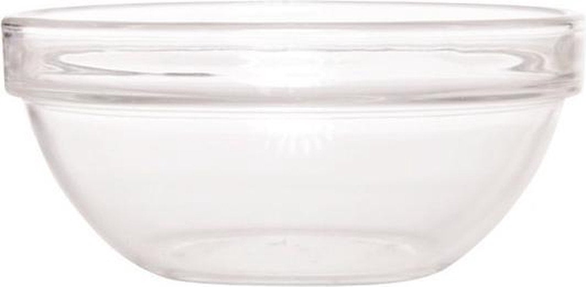 Set van 6x stuks salade schaal/slakom van glas 20 cm - Schalen en kommen - Keuken accessoires