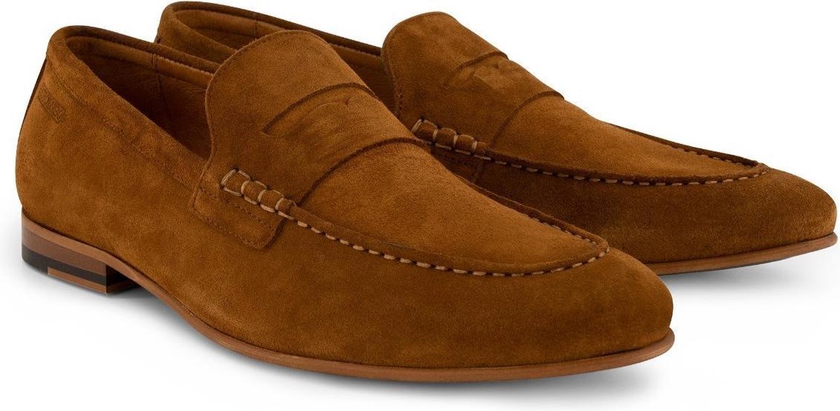 DenBroeck Park Row - Suede Leren herenloafers - Cognac Bruin - Maat 41