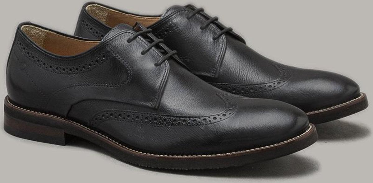 Democrata - ROY Veterschoen Zwart Wingtip