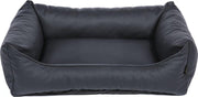 snObbs Wodan S Hondenmand - Hondenkussen – Luxe Lederlook Hondenbank – Easy to Clean Hondenbed - Hypoallergeen – 80 x 65 x 23 – Zwart