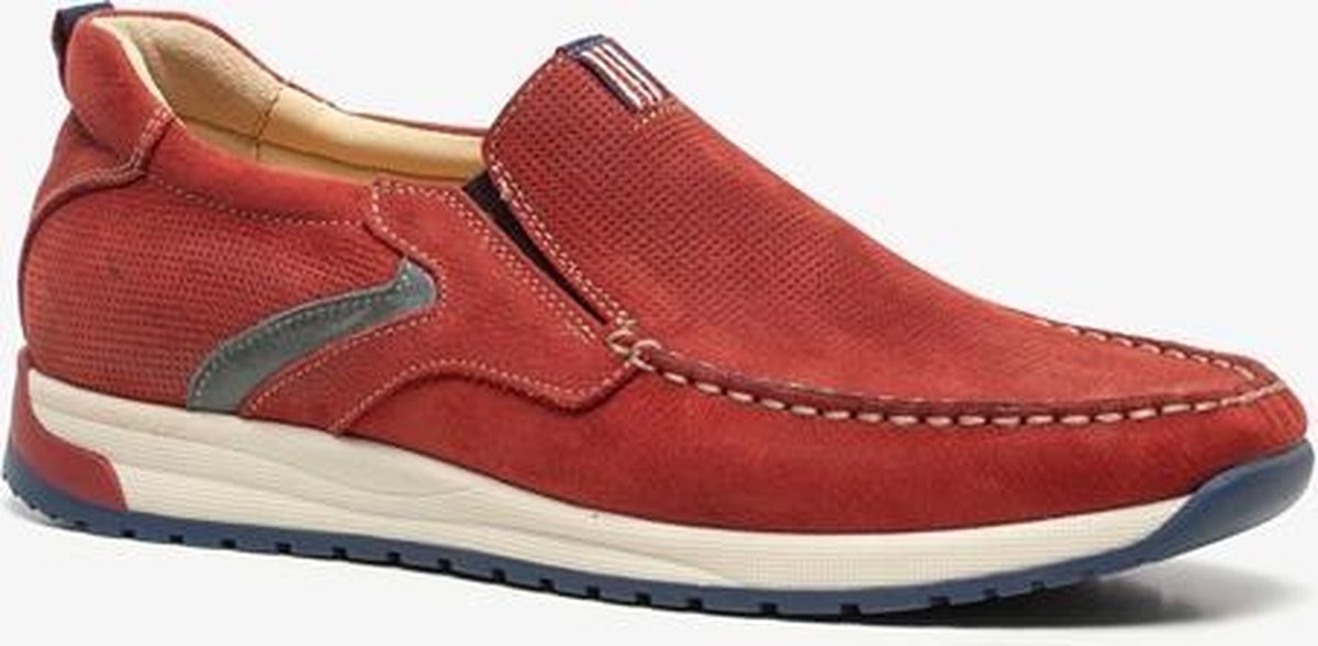 Van Beers leren heren instappers - Rood - Maat 44