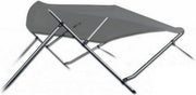 3 Boog Biminitop Zonnetent PREMIUM H117 cm DONKERGRIJS Breedte 155-169 cm