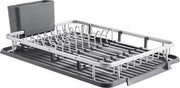 afdruiprek -kingrack draairaper aluminium schotel drainer schotelrek met bestek houder mand schotel drainer voor kleine keuken werkblad schotel drainer anti-roest schotel drainer mand - (WK 02123)