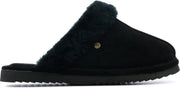 Warmbat Vrouwen Leren Pantoffels / Damesschoenen Harde zool Sloffen - Lismore - Zwart - Maat 40