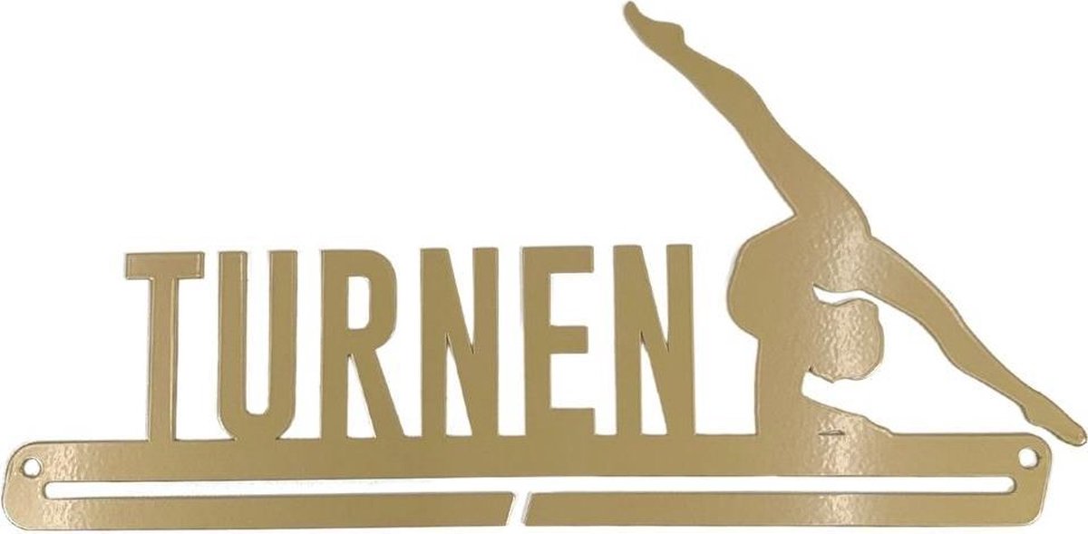 Sparkle&Dream Medaille hanger 'Turnen' Goud - voor turnen en gymnastiek