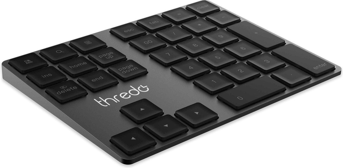 Thredo Bluetooth Numeriek Macbook Toetsenbord/Keypad/Klavier - Zwart Aluminium - Draadloos