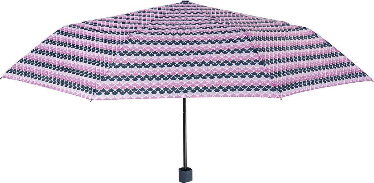 Perletti Paraplu Strepen Dames 96 Cm Fiberglas Roze
