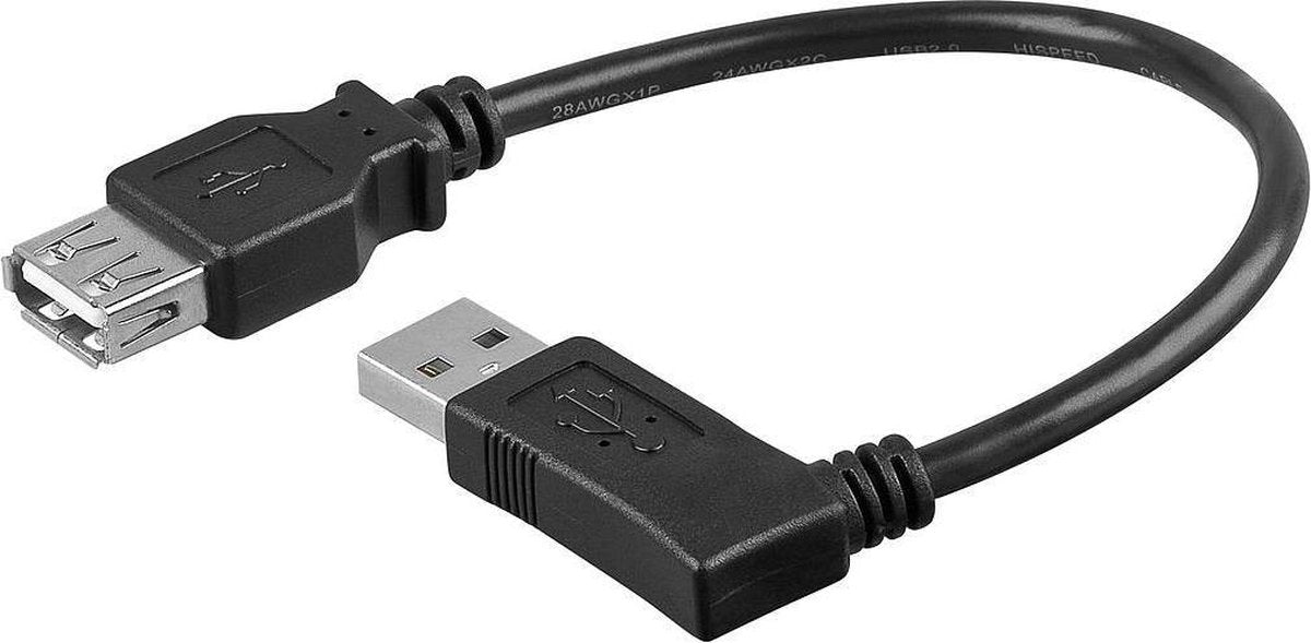 USB 2.0 Verlengkabel Haaks Rechts 0