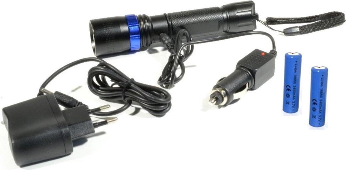 Homeij Fennek LED Zaklamp - Oplaadbaar - Inclusief 2 accu's