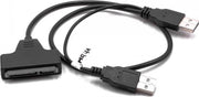 Transmedia 2x USB-A naar SATA adapter voor 2