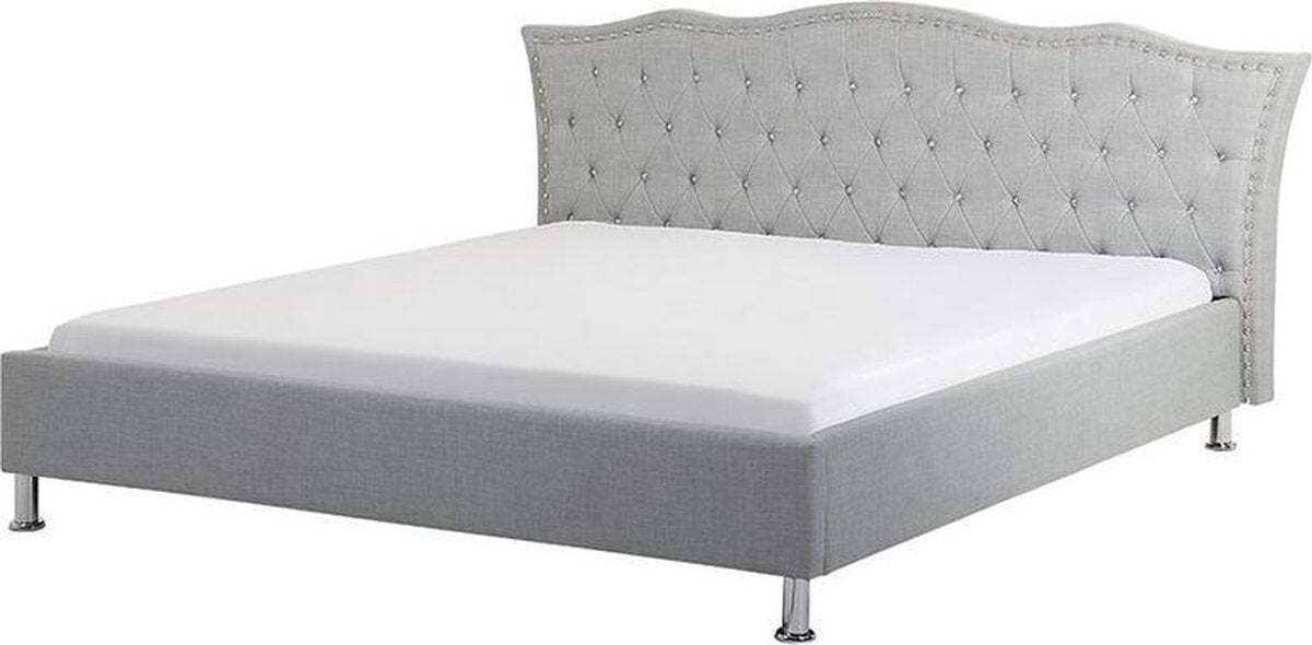 Beliani METZ - Tweepersoonsbed - grijs - polyester