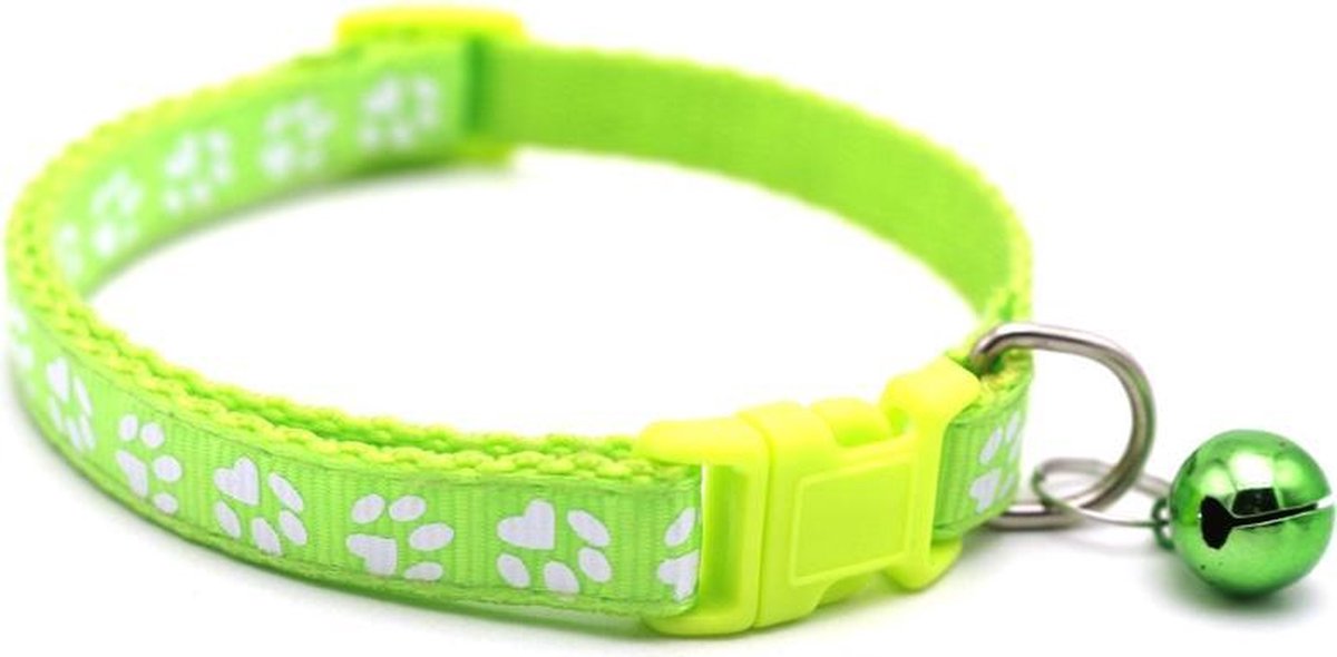 EPIN | Verstelbare dieren halsbandje | Voor Hond & Kat | Katten halsbandje | Honden halsbandje | Met belletje | GROEN