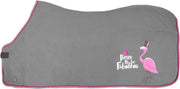 PFIFF fleecedeken Fabulous Flamingo 145 / 185 grijs