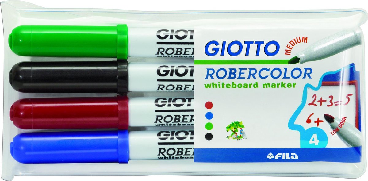 Giotto Box of 4 whiteboard markers Robercolor tip 4mm 