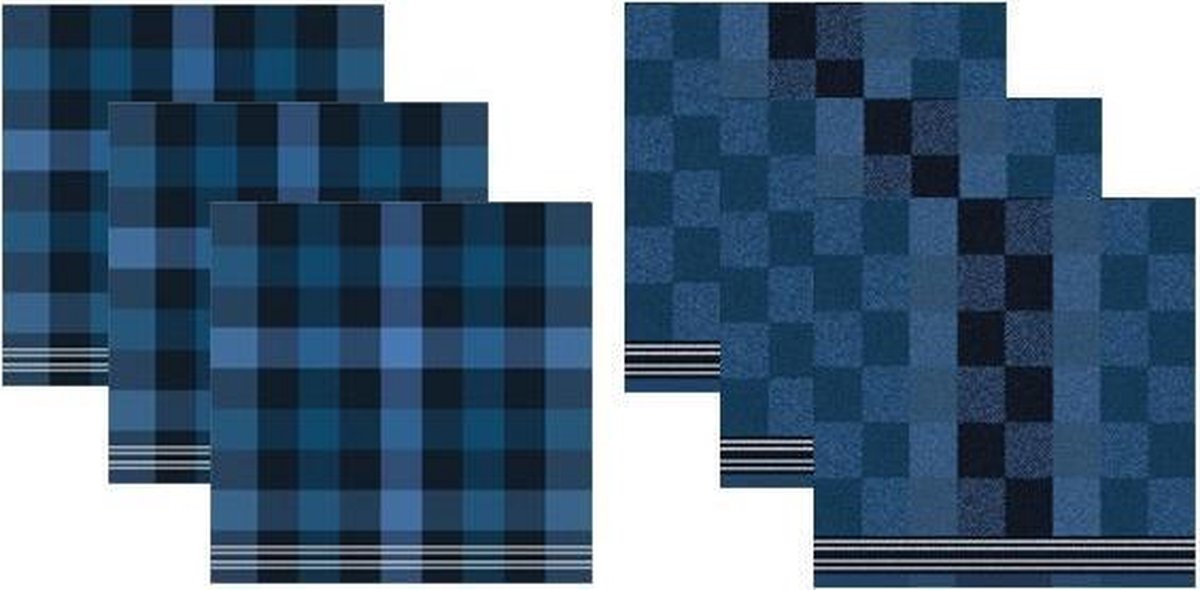 DDDDD Keukendoeken En Theedoeken Set Feller Blue (3+3 stuks)