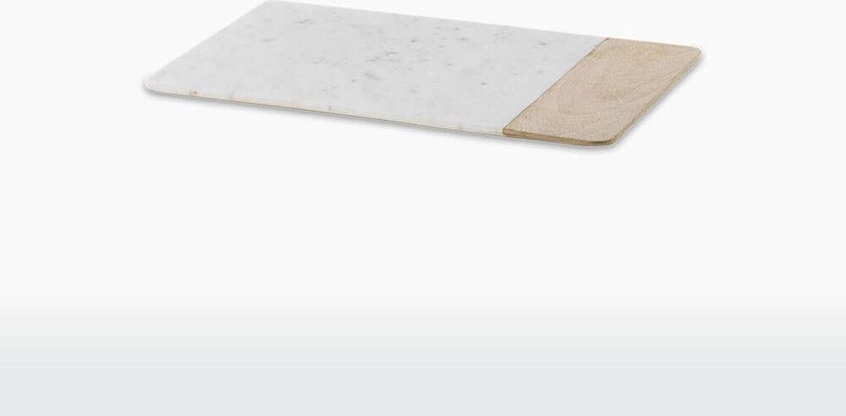Nkuku Marmeren Serveerplank - BWARI - Mangohout & Wit Marmer - Large ( 2 x 35.5 x 22 cm)