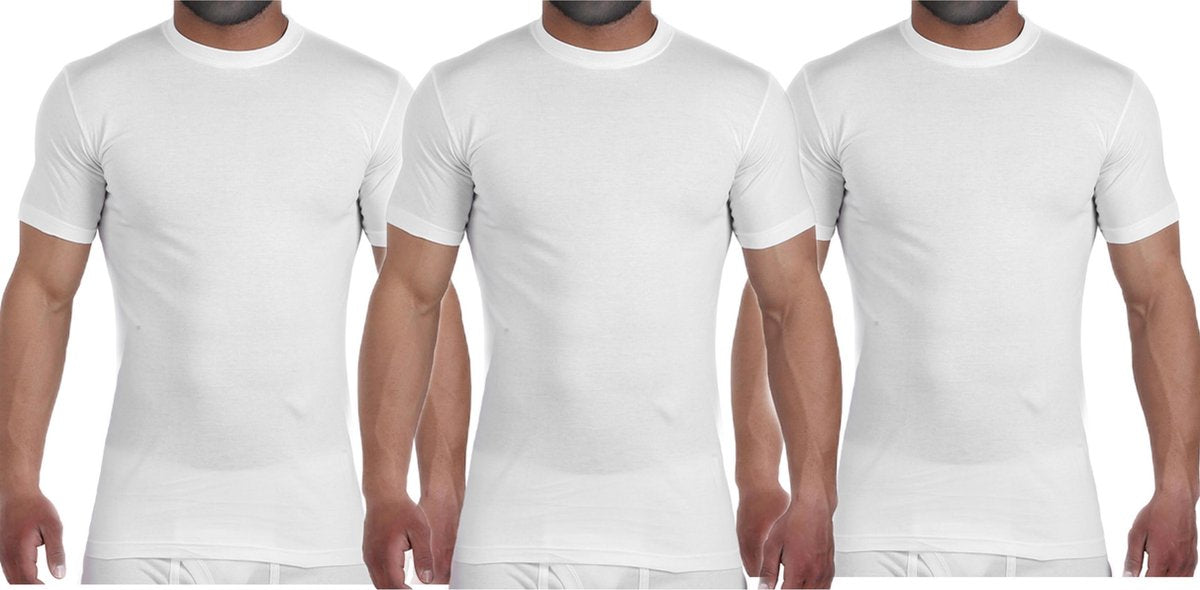 Embrator 3-stuks mannen T-shirt ronde hals wit maat M