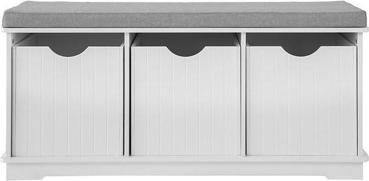 Simpletrade Schoenenbank - Schoenenkast - 3 manden - Zitkussen - 100x46x36 cm