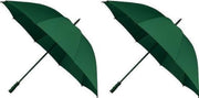 2x Golf stormparaplus donkergroen windproof 130 cm - Stormproof paraplus