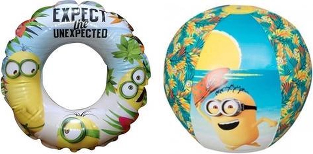 Despicable Me Minion Set | Minion | Despicable Me | Zwemband | Strandbal | Geel | Kinderen | Zwembad | Strand | Zwemmen | Water | Verschrikkelijke Ikke