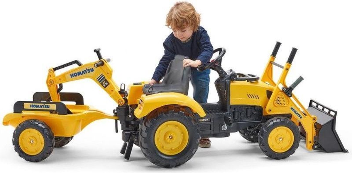 Falk Komatsu traptractor met aanhanger en geluid