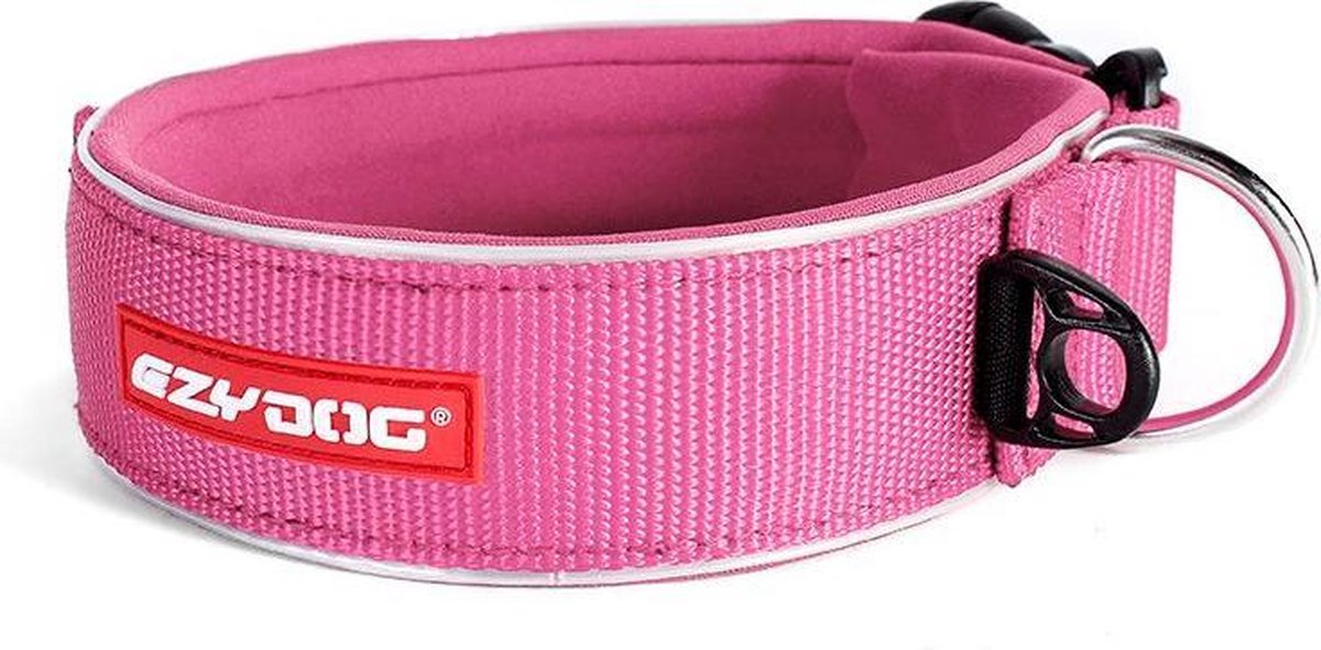 EzyDog Neo Wide - Brede Hondenhalsband (71-81cm) - Roze - 3XL