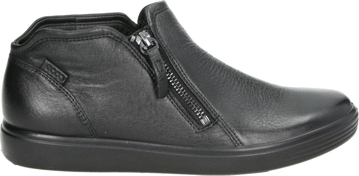ECCO Soft 7 dames rits enkelboot - Zwart - Maat 37