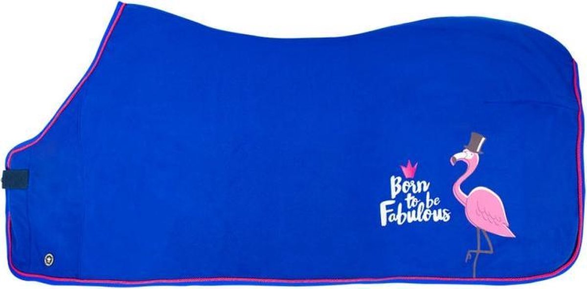 PFIFF fleecedeken Fabulous Flamingo 125 Blauw