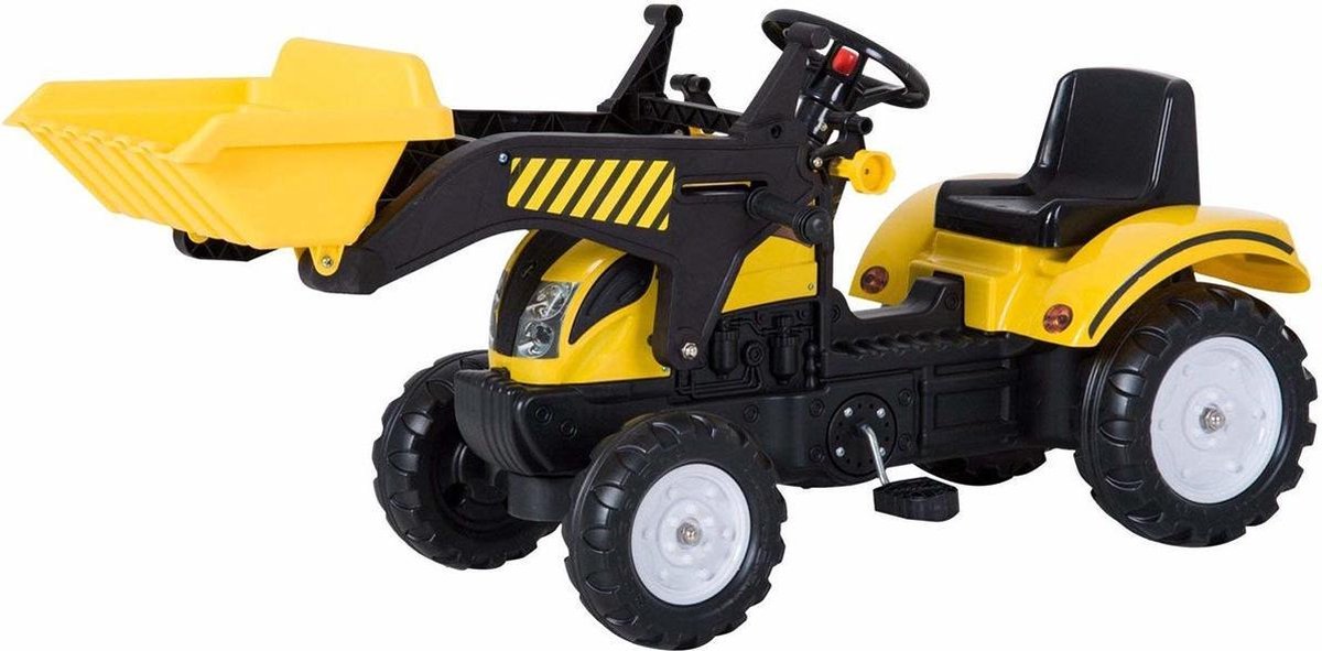 HOMCOM Loopwagen tractor met frontlader zwart/geel