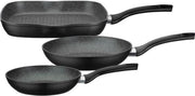 GSW - 209359 - Set van 3 kachels en grill - Gesmeed aluminium - GOURMET GRANITE - 20/24/28 cm - Antiaanbaklaag VITAFLON GRANIT