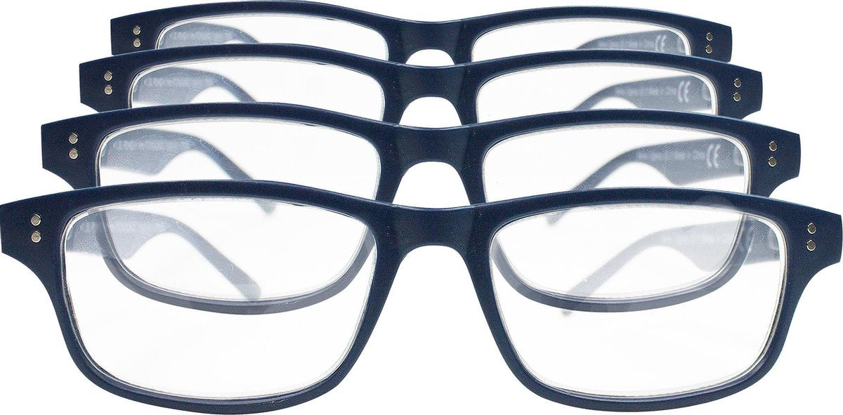 Etos Leesbril mat donkerblauw +1.0 - 4 stuks