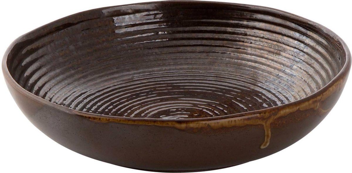 Palmer Bord diep coupe Metallic 22 cm Bruin Stoneware 1 stuk(s)