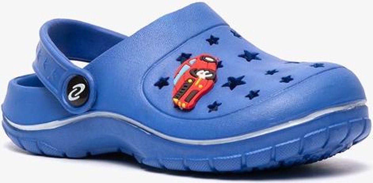 Blauwe kinder klompen met auto's - Blauw - Maat 28