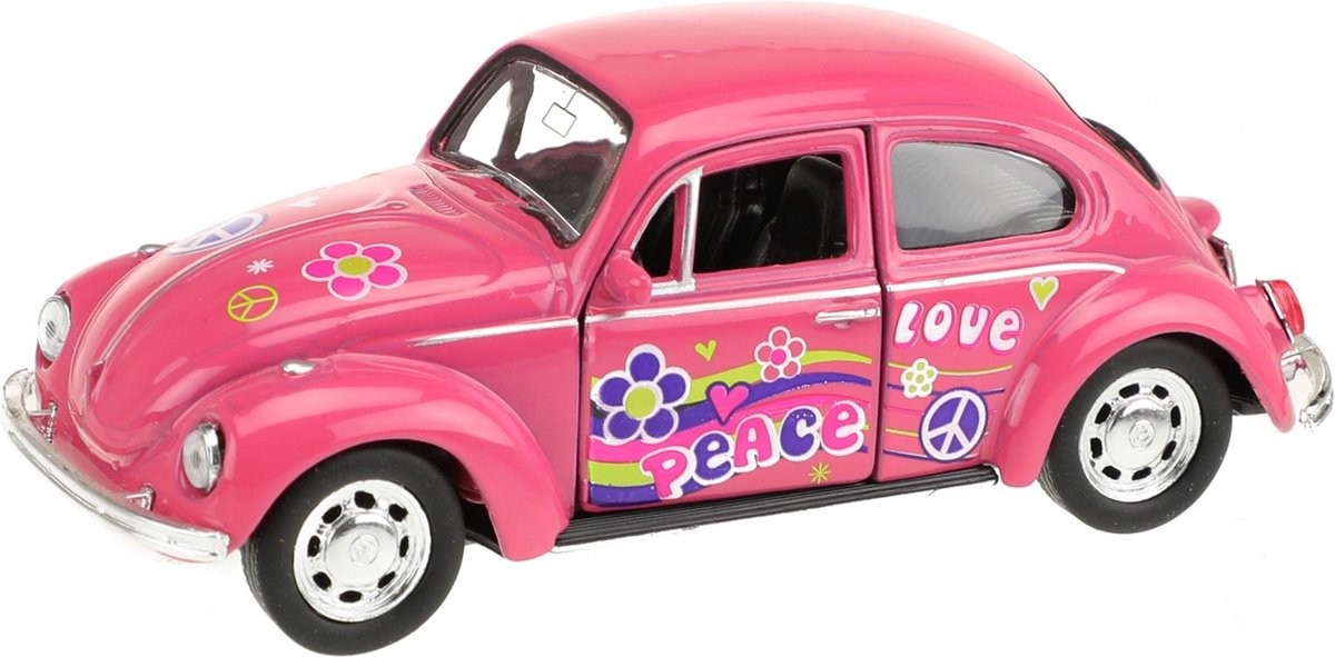 Welly Volkswagen Beetle Peace Roze 10