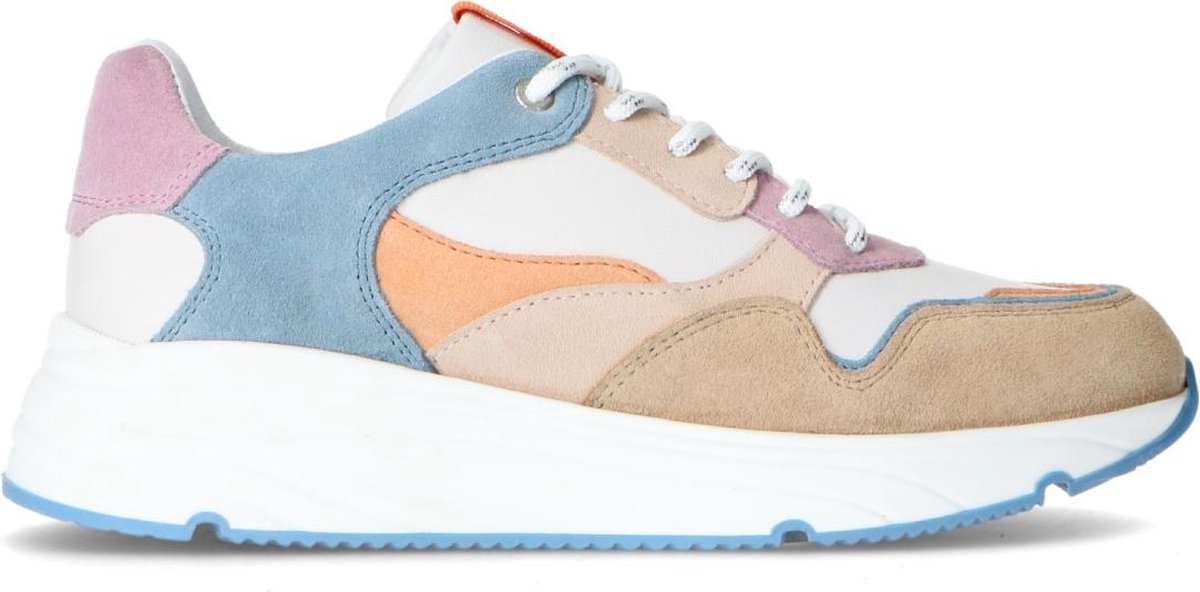 Manfield - Dames - Beige dad sneakers met gekleurde details - Maat 36