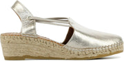 Viguera Vrouwen Leer Espadrilles / Damesschoenen Sleehak Hoogte 5 - 5.5 cm   1825 met - Goud - maat 42