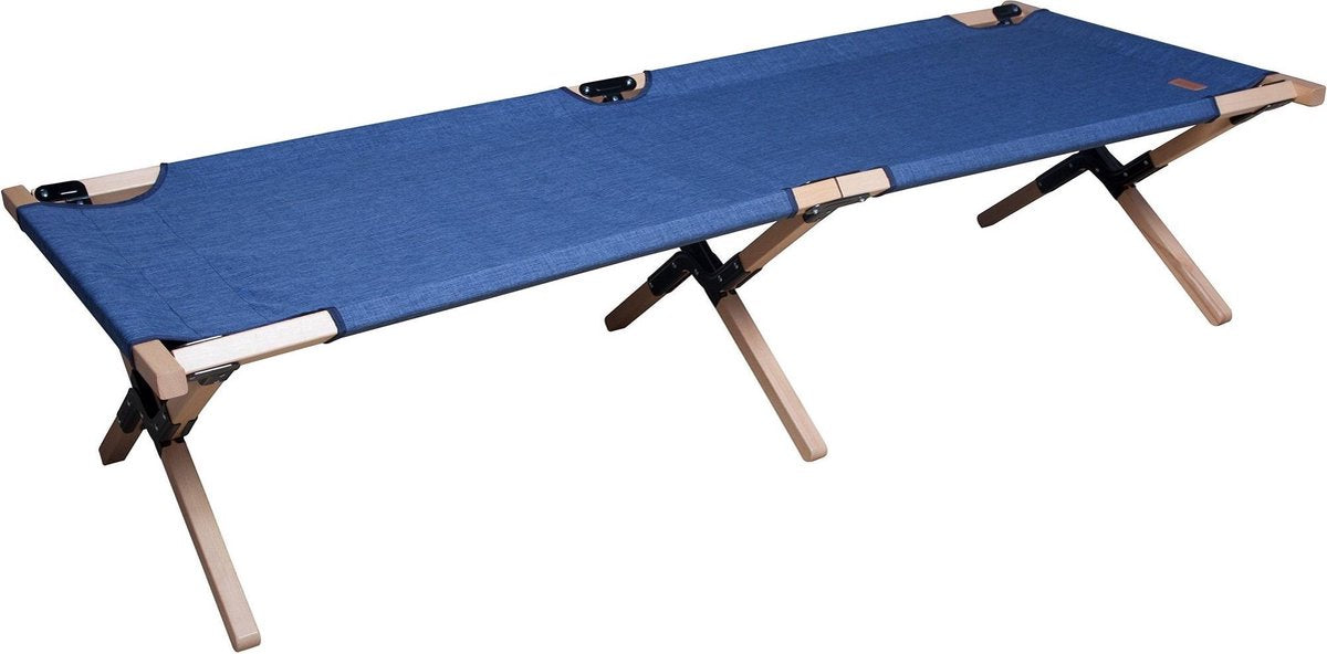 Nigor Veldbed Nightjar 195 X 68 Cm Hout/polyester Jeansblauw 2-delig