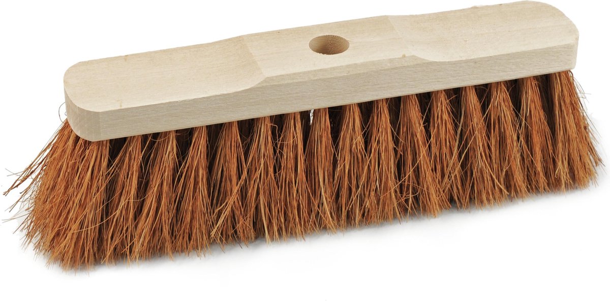 Zachte houten binnenbezem kokos haren 40 cm - Binnenbezems
