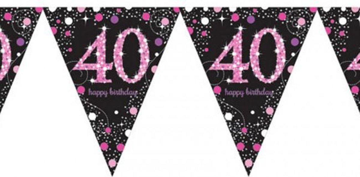 Vlaggenlijn 40 Sparkling celebrations roze 4 meter