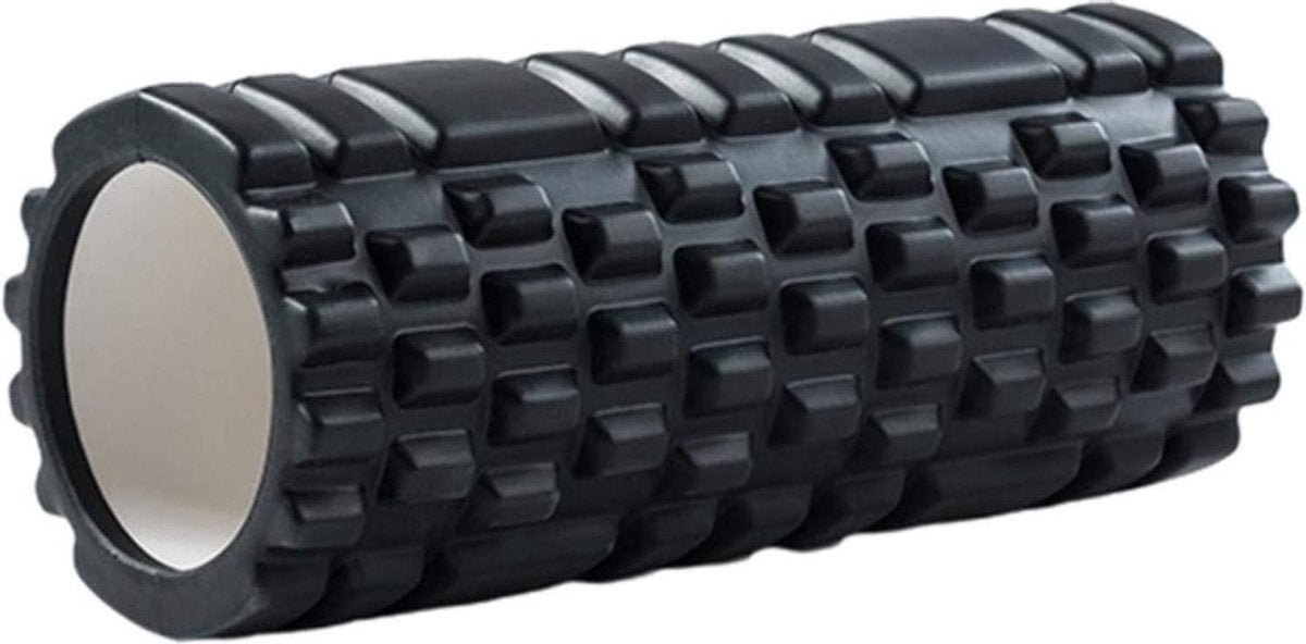 AJ-Sports Foam roller - Massage roller - Grid Trigger point - Fitness roller - Fitness + Yoga - Zwart -