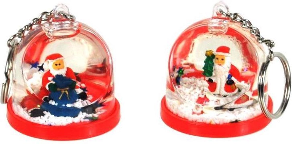 12 stuks sneeuwbol sleutelhanger / uitdeelcadeautjes