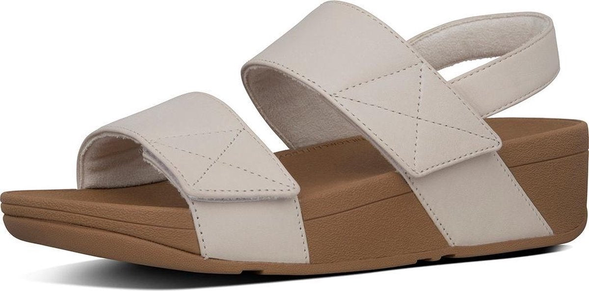 FitFlop™ Mina Adjustable back-strap sandals leather Stone - Maat 39