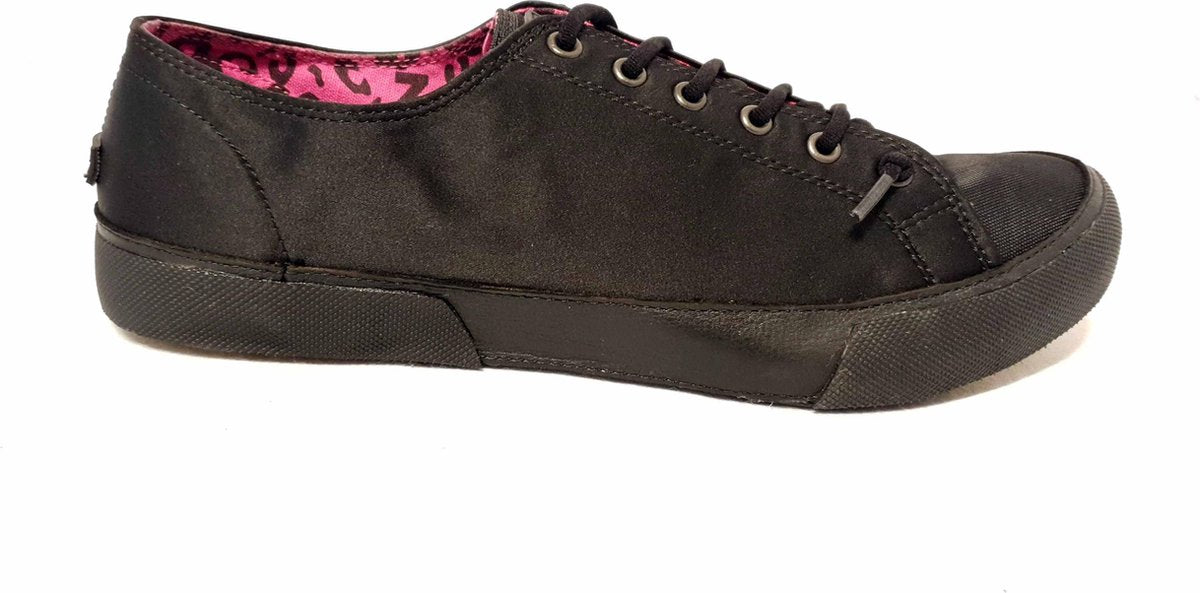DKNY Kimmie Dames Veterschoen Satin Nylon Canvas 2347015 001 Black Maat 41