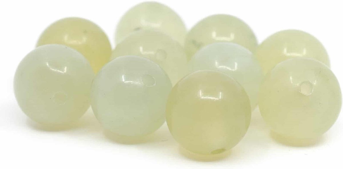 Edelsteen Losse Kralen Groene Jade – 10 stuks (10 mm)